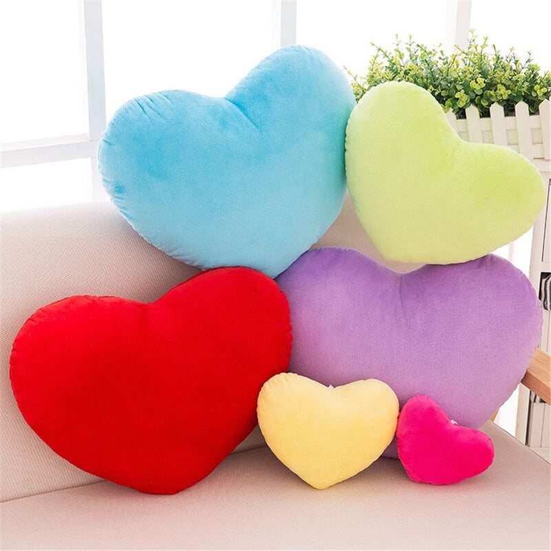 S-ssoy Plush Pillow Heart Shape Cushion Fluffy Throw Pillows Decorative Back Cushions for Friends Valentine's Day (Red) - NewNest Australia