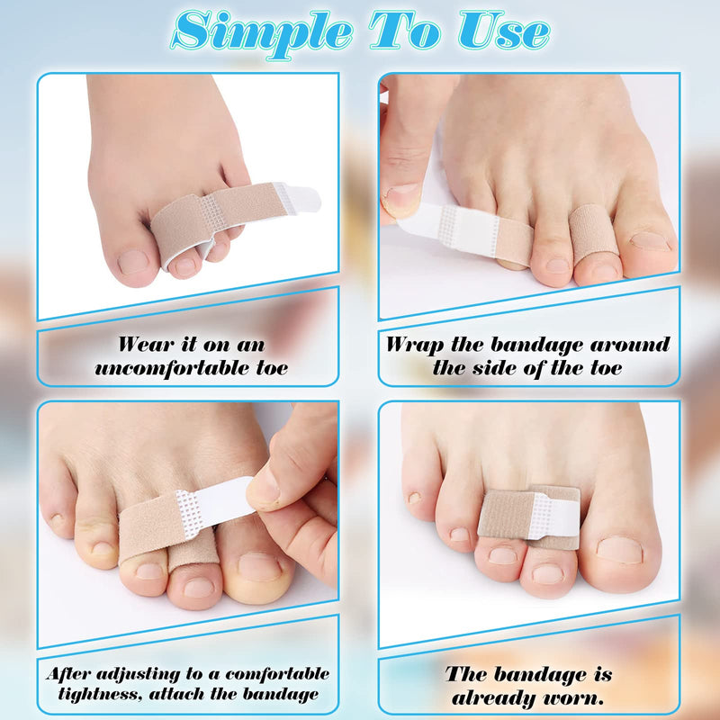 ZOCONE 8 Pcs Toe Straighteners for Bent Toes Reinforced Hammer Toe Straightener, Toe Bandage Broken Toe Support for Bent Toes Overlapping Toes A - NewNest Australia