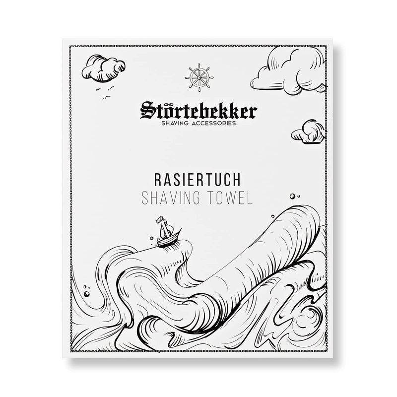 Störtebekker premium shaving towel made of 100% cotton - Made in Germany - towel with hanging tab - high-quality border - towel for shaving - NewNest Australia