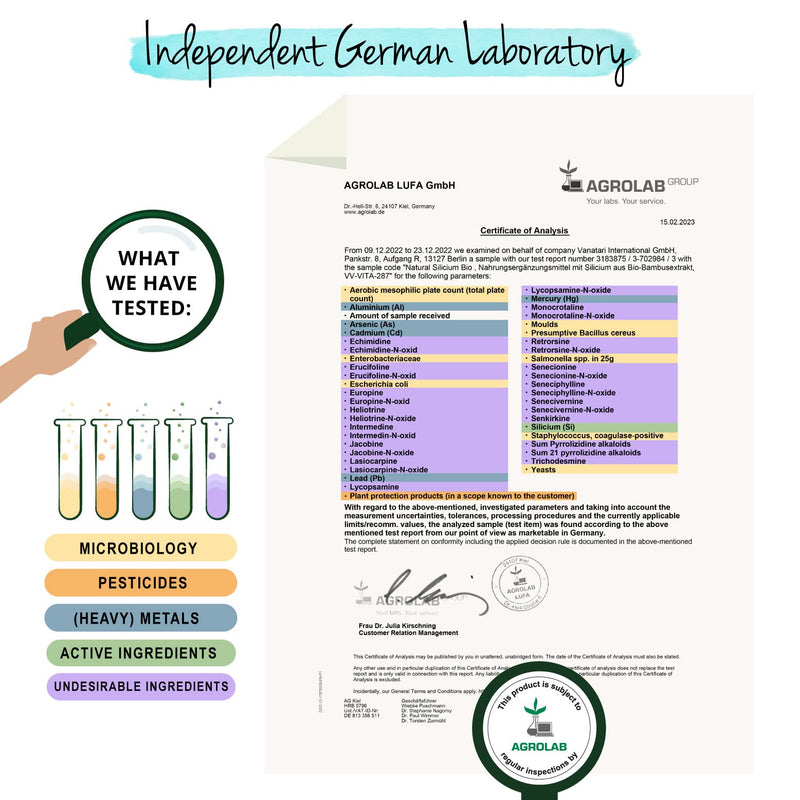 ORGANIC silicon capsules | Premium: made from 100% organic bamboo extract (10:1) | Organic silicon in high doses organic | Laboratory tested | Vegan - No additives | German production of Vegavero® | 120 capsules - NewNest Australia