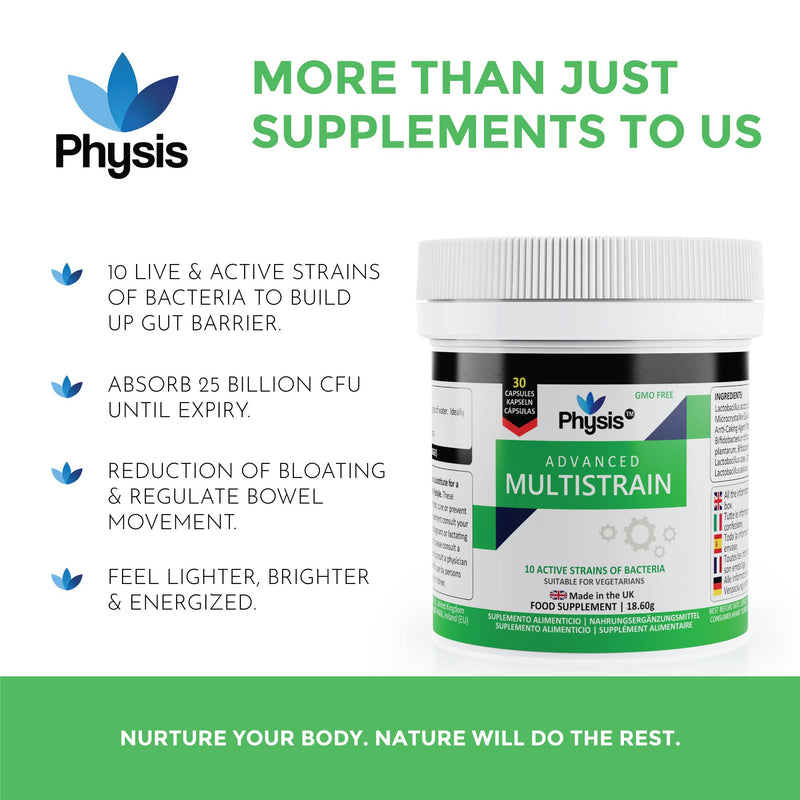 PHYSIS Advanced Probiotics | 10 Capsules (5 Day Antibiotic Treatment) | 25 Billion CFU Probiotic | Bloated Stomach Relief Tablets | Probiotics for Gut & Digestion | Probiotics for Women & Men 10 Count (Pack of 1) - NewNest Australia