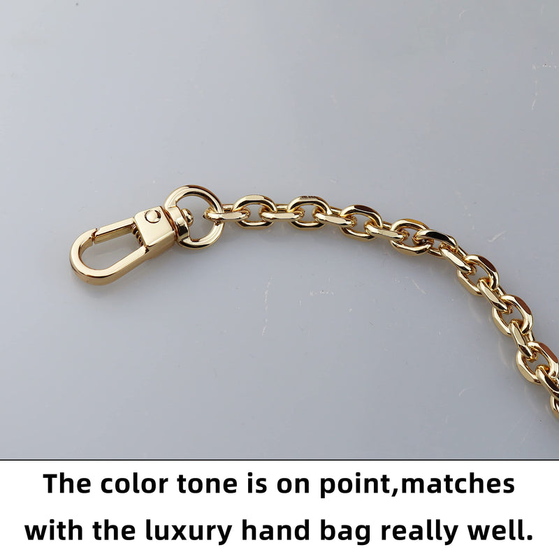 HEEHEE 7.9 Inches Mini Purse Chain Strap Delightful Extending Durable DIY Iron Flat Chains Replacement Straps with Buckles Wide 7mm Thick 2mm Gold 1 PCS for Handbag Shoulder Cross Body Wallet Gold 7.9" - NewNest Australia