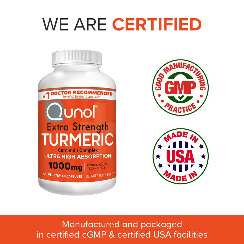 Turmeric Curcumin Capsules, Qunol 1000mg Extra Strength Supplement, Patented Hydro-Soluble Technology, Alternative to Turmeric Curcumin with Black Pepper, 30 Veggie Capsules 30 Count (Pack of 1) - NewNest Australia