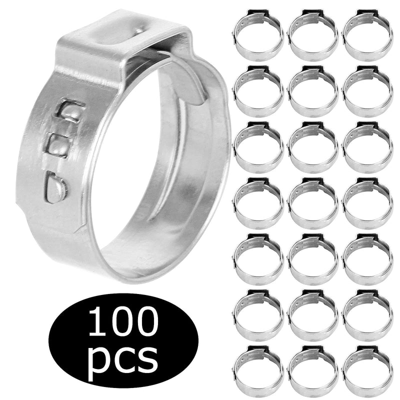 Holdware 100pcs 1/2 inch PEX Cinch Clamps, Stainless Steel PEX Crimp Rings 17.5mm Diameter Pinch Clamps for PEX Tubing Pipe Fitting Connections - NewNest Australia