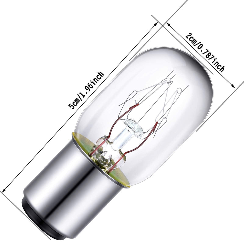 3 Pieces Sewing Machine Light Bulb Sewing Machine Incandescent Bulb Compatible with Sewing Machine with Push-in Base, 15 W, 120 V (Silver Base) Silver Base - NewNest Australia