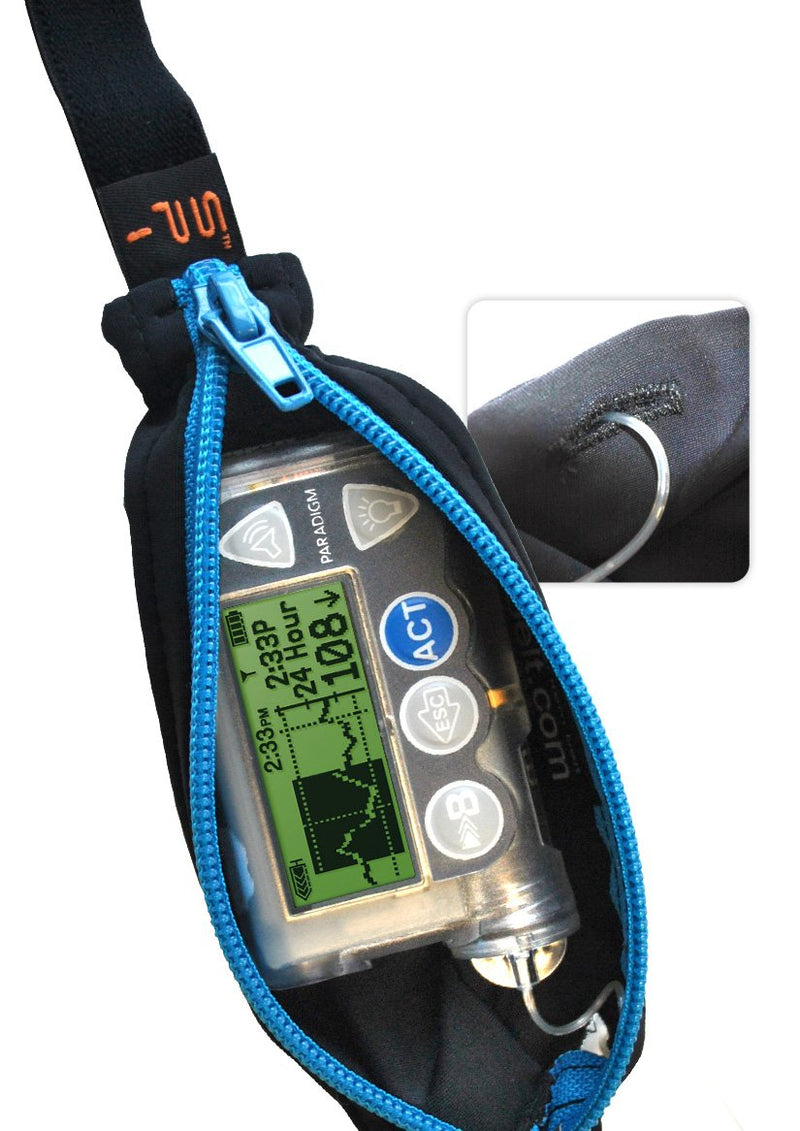 SPIbelt Diabetic Belt: Adult - No-Bounce, Discreet Belt with Hole for Insulin Pump or Other Medical Devices! (Black with Black Zipper) - NewNest Australia
