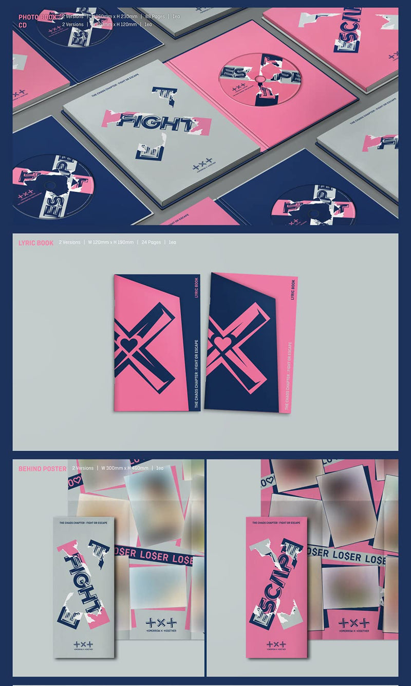 Big Hit Ent. TXT - CHAOS CHAPTER : FIGHT OR ESCAPE Album+Extra Photocards Set (ESCAPE ver.), BHE0082 - NewNest Australia