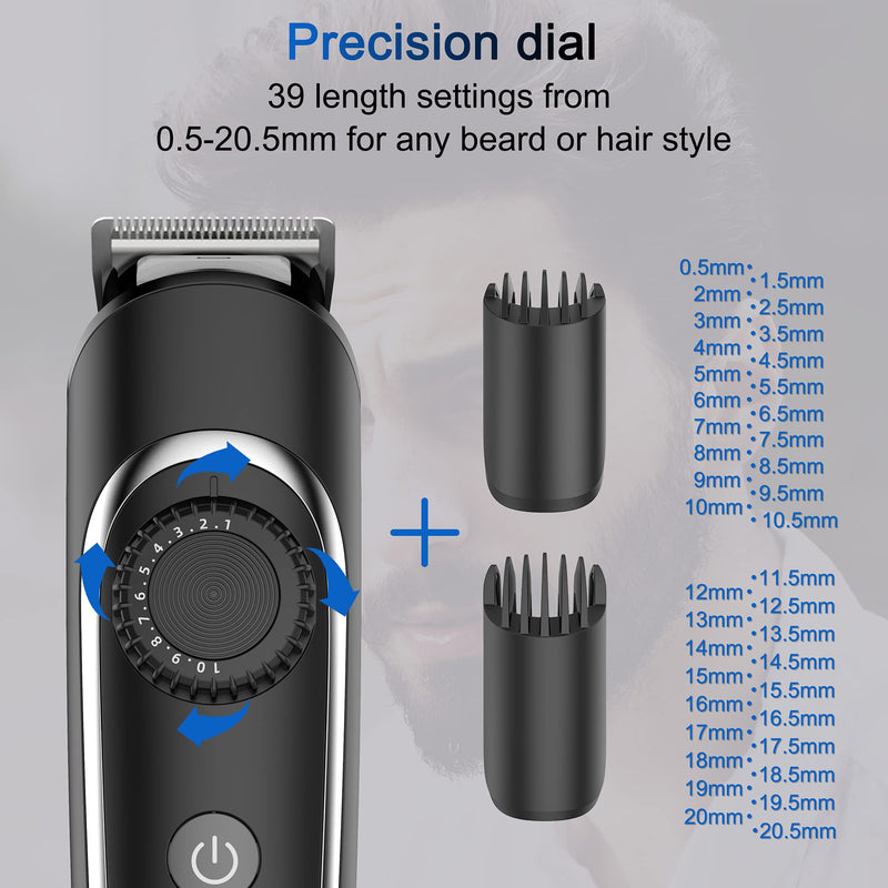 Hatteker Beard Trimmer Hair Clipper Hair Trimmer Grooming Kits Electric Shaver Razor for Men Mustache Nose Ear Body Precision Trimmer Groomer Multigroom IPX7 Waterproof Cordless Rechargeable 6 in 1 - NewNest Australia
