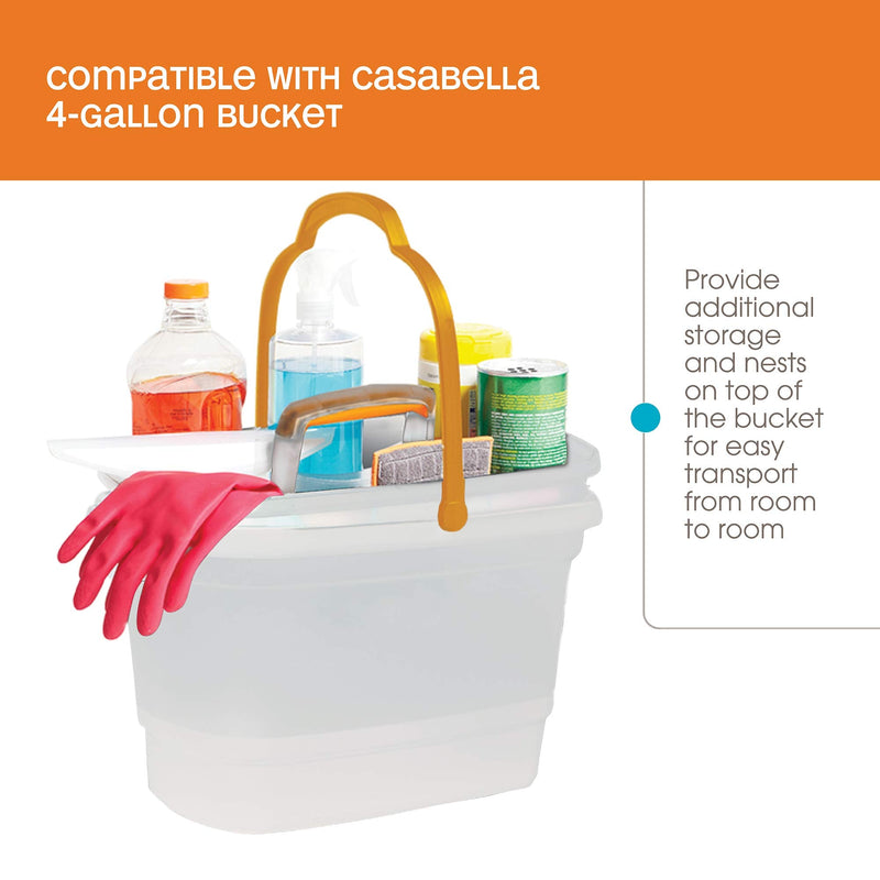Casabella Cleaning Handle Bucket, Clear/Silver Rectangular Storage Caddy, Graphite, 4 gallons, Translucent 4 Gallon Caddy - NewNest Australia