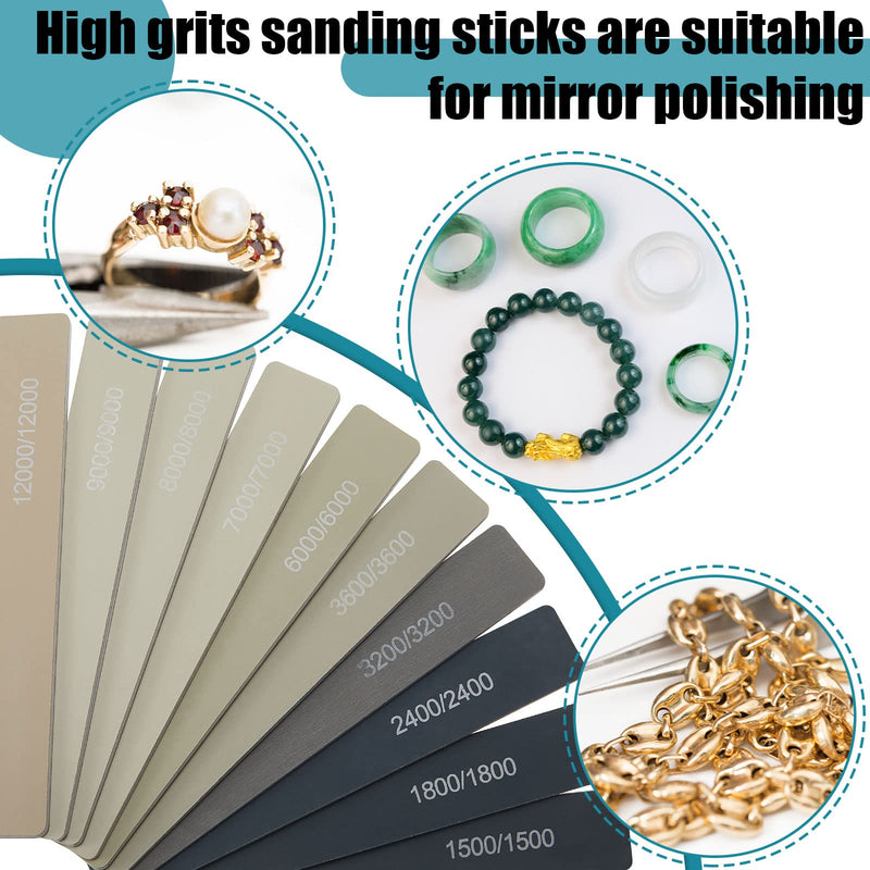 40 Pieces Sanding Sticks Polishing Sanding Tools Mini Model Sanding Sticks Plastic Finger Sander Assorted Grits Sanding Sticks for Models Supplies, 20 Different Grits - NewNest Australia