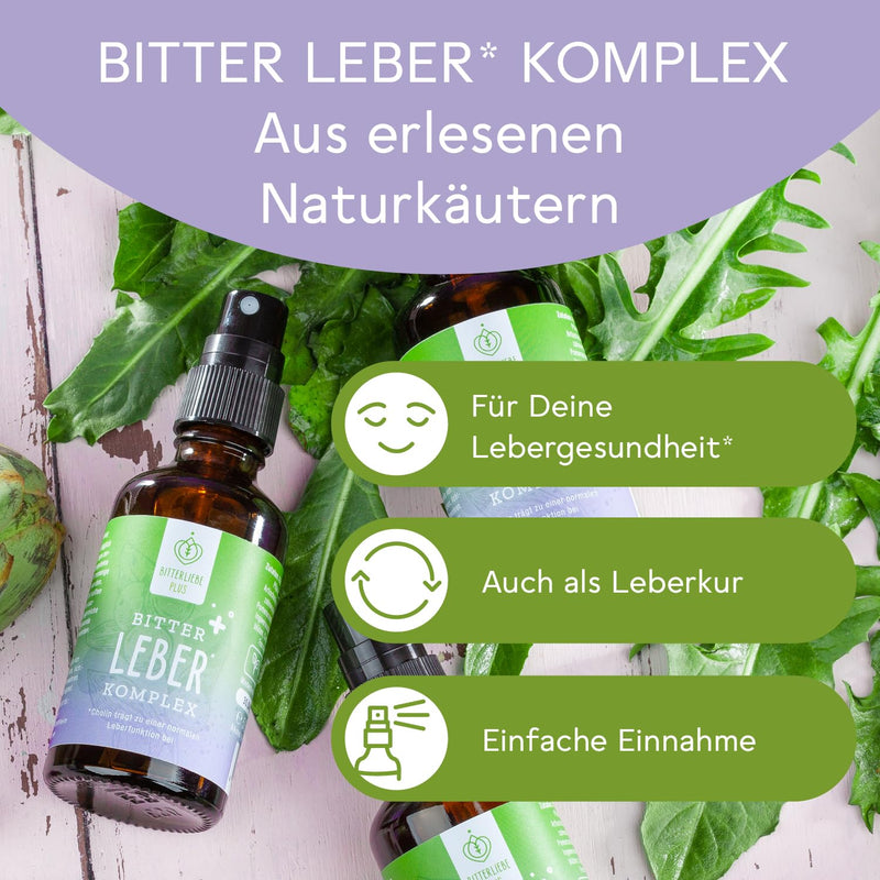 BitterLiebe® Liver Complex Spray - Natural Support of Liver Function with Bitter Substances and Choline, for Fat Digestion and Detoxification - NewNest Australia