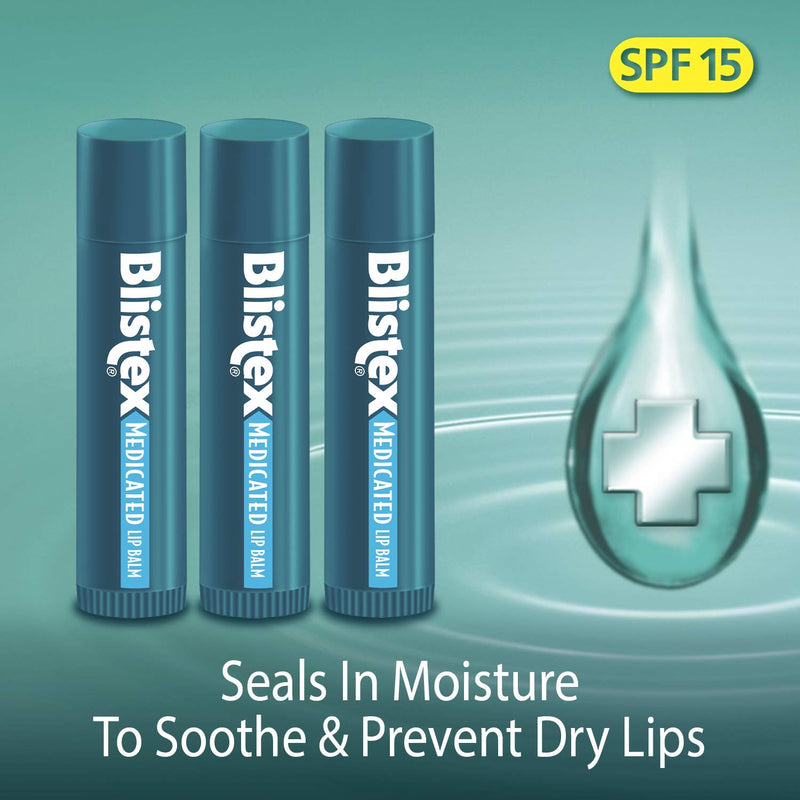 Blistex Medicated Lip Balm, 0.15 Ounce (Pack of 3) 0.15 Ounce (Pack of 3) - NewNest Australia