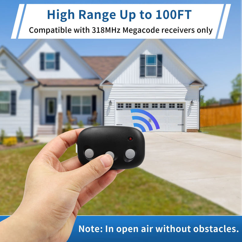 MCT-3 DNT00089 Linear Megacode Garage Door Remote Opener, Replace MCT-11 DNT00090, ACT-31B ACP0087, Three Button Remote Control Work for Linear LC075, LDO33, LDO50, LDCO800 and LSO50, 318MHZ 1 - NewNest Australia