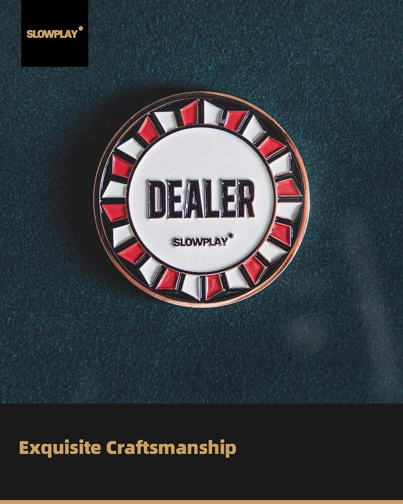 SLOWPLAY Casino Grade Pro Dealer Button for Texas Holdem Poker, 2 Inch Poker Dealer Buttons, Luxury Poker Accessories, Zinc Alloy Material - NewNest Australia