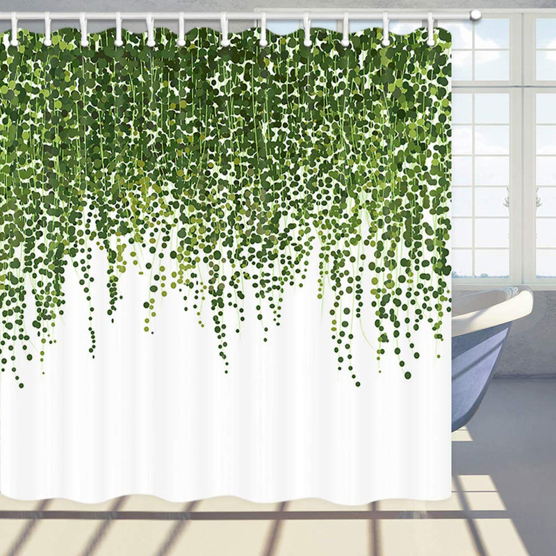 JAWO Floral Decor Shower Curtain for Bathroom, Ivy Plant Isolated on White Background Bathroom Curtain, Polyester Fabric Bath Curtains with Hooks Washable 69W X 70L Inches - NewNest Australia