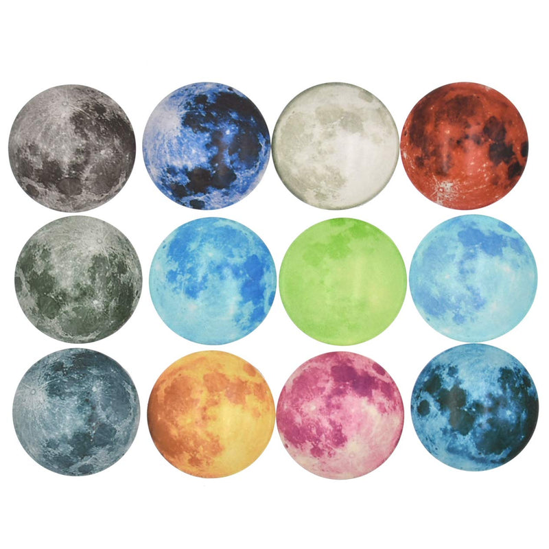 20Pcs 20mm Glow in the Dark Glass Moon Lunar Round Dome Glass Cabochons Flatback for DIY Craft Necklace Bracelet Pendant Making - NewNest Australia