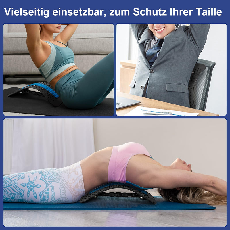 Back Stretcher, Back Massager, 2023 Improved Back Stretcher For Lower And Upper Lumbar Spine, Multi-Level Lumbar Support With Massage Points For Herniated Discs, Scoliosis, Sciatica Black - NewNest Australia
