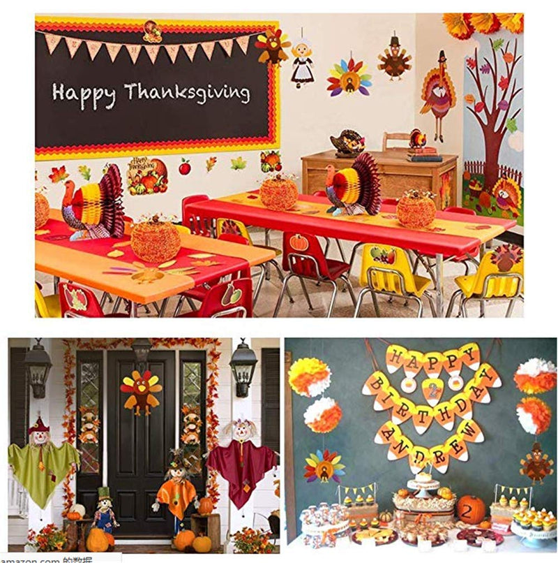 Turkey Craft Kits Thanksgiving & Autumn |Thankful Turkey Making Kit |DIY Festive Fall Thanksgiving Party Game |Door Hanging Ornament Decoration Supplies for Kids and Adults (5 Set Hanging) 5 SET Hanging - NewNest Australia