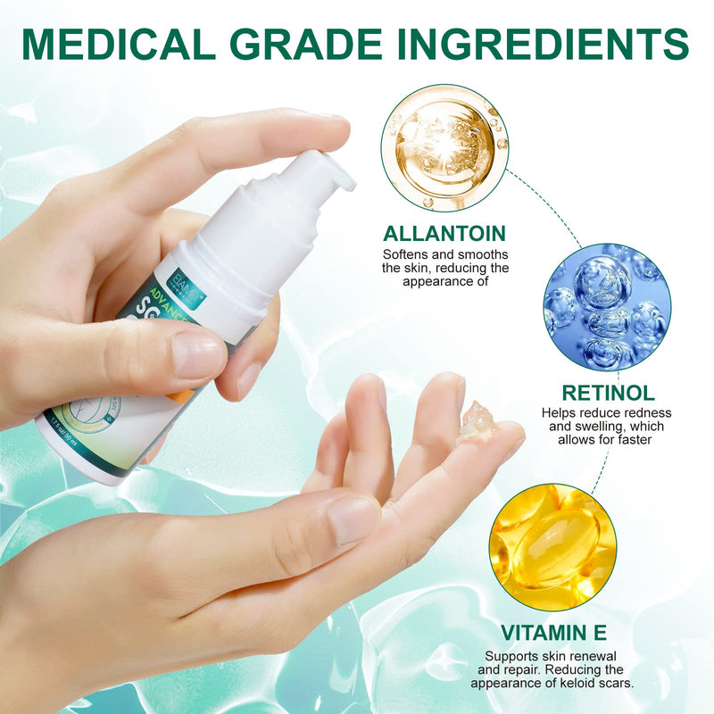 Silicone Scar Gel- Scar Removal Cream Gel, Stretch Mark Cream, Medical Advanced Scar Gel for Old and New Scar, Scar Cream for Surgical Scars, C-Section, Keloid, Acne Scars, Gentle Formula 50ML Green - NewNest Australia