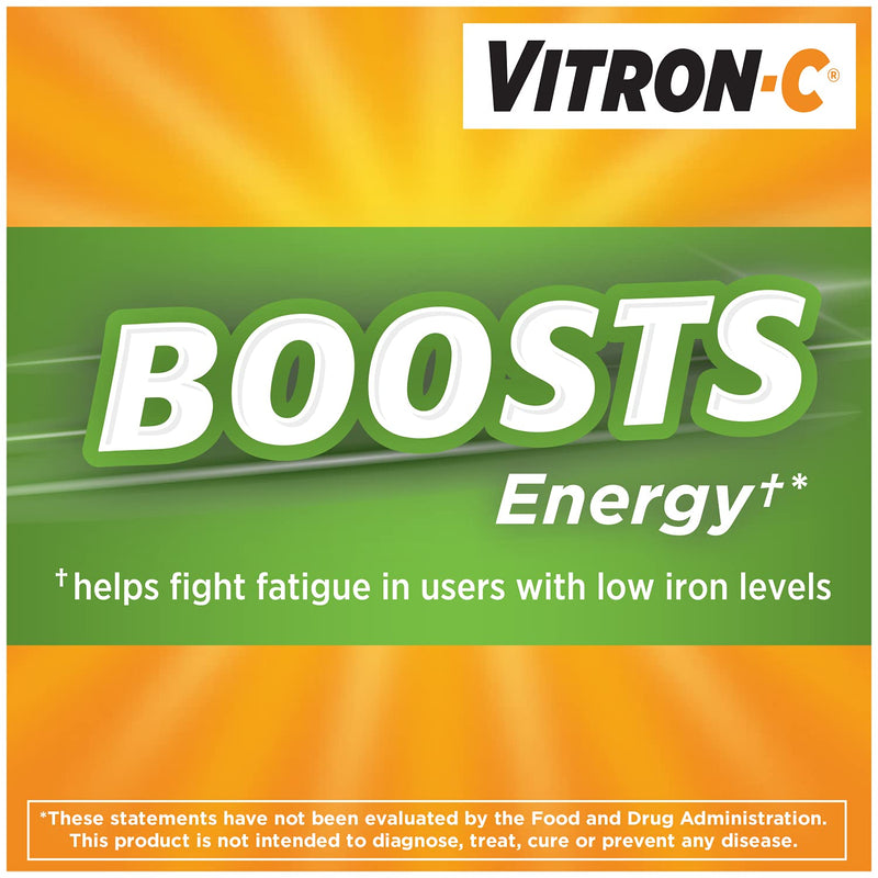 Vitron-C High Potency Iron Supplement with 125 mg Vitamin C, Dye Free, Vegan, Gluten Free, 60 Count - NewNest Australia