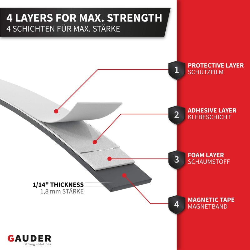 GAUDER Magnetic Tape Extremely Self Adhesive (0.6 Inch x 10 Feet) | Magnetic Strips | Magnet Roll - NewNest Australia