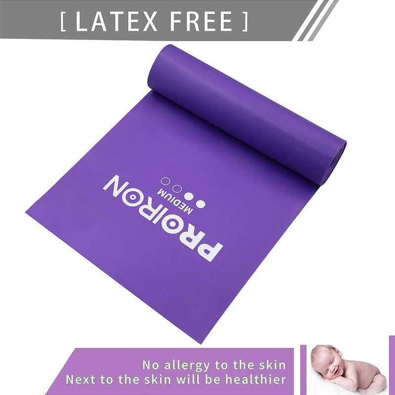 PROIRON Latex-Free Resistance Bands, Exercise Bands for Strength Training, Yoga, Pilates, Stretching, Home Gym Workout, Upper Lower Body, Light Medium Heavy b-Purple/2m/20lb - NewNest Australia