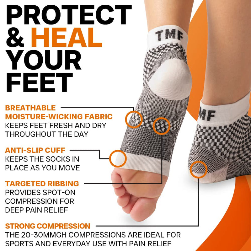 Plantar Fasciitis Compression Socks By Treat My Feet - From Foot Pain, Swelling And Edema - Improves Blood Circulation, Achilles Heel & Arch Support - Fda Registered Ankle Sock - NewNest Australia