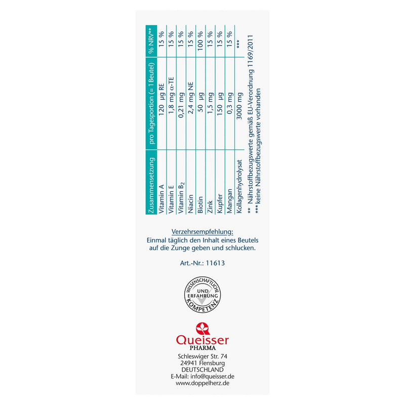 Doppelherz Collagen 3000 Liquid Skin + Connective Tissue - With Vitamin A, Zinc And Biotin As A Contribution To The Maintenance Of Normal Skin - 1 X 14 Portion Bag - NewNest Australia