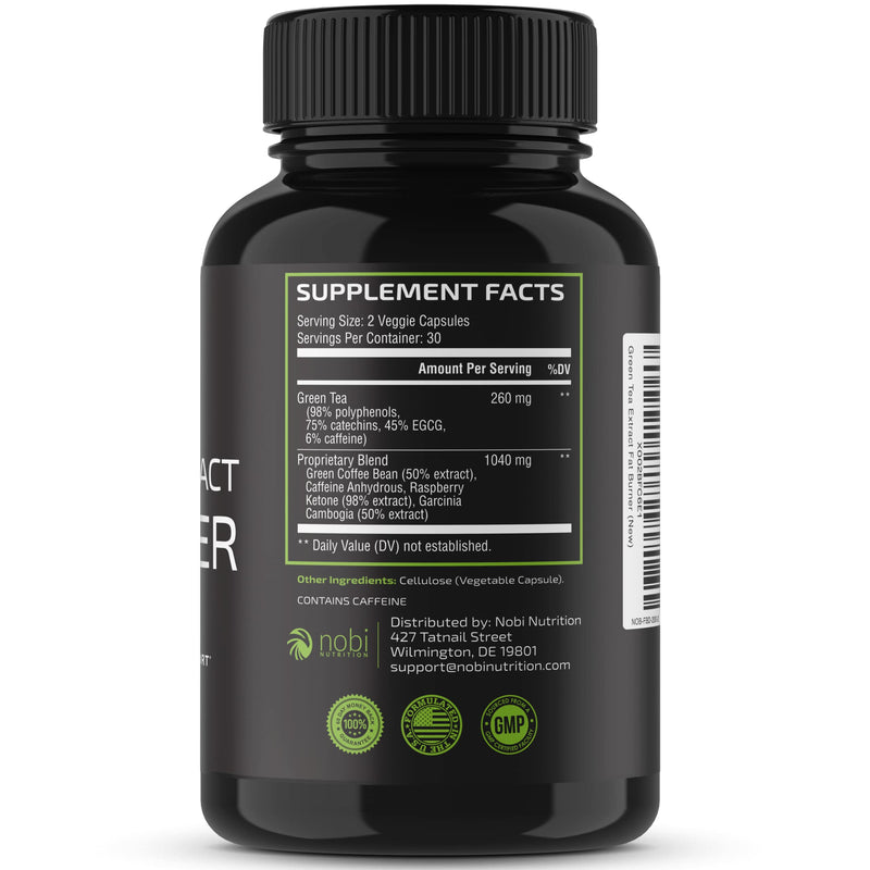 Nobi Nutrition Green Tea Weight Loss Pills to Reduce Belly Fat | Appetite Suppressant & Fat Burner (60 Count) 60 Count (Pack of 1) - NewNest Australia