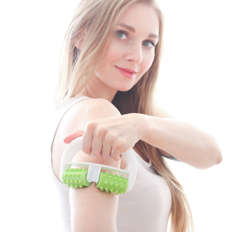 MURLIEN Cellulite Massager, Anti Cellulite Massage Roller for Muscle Soreness and Remove Cellulite, Body Roller Brush for Shoulder, Arms, Buttocks, Back, Abdomen, Legs and Calves – Green/White - NewNest Australia
