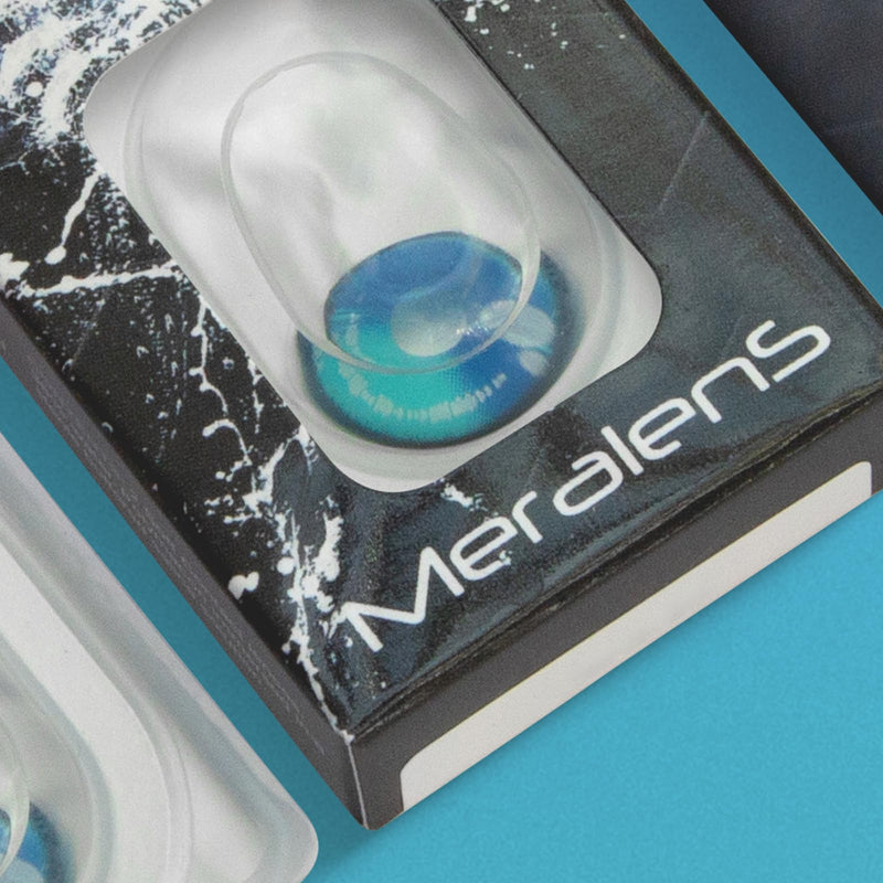 Meralens Colored Contact Lenses Anime Arc 2 Blue Crazy Fun Blue Annual Lenses 1 Pair Without Prescription With Free Lens Case - Top Quality For Fancy Dress, Carnival, Halloween, Cosplay 2023 - NewNest Australia