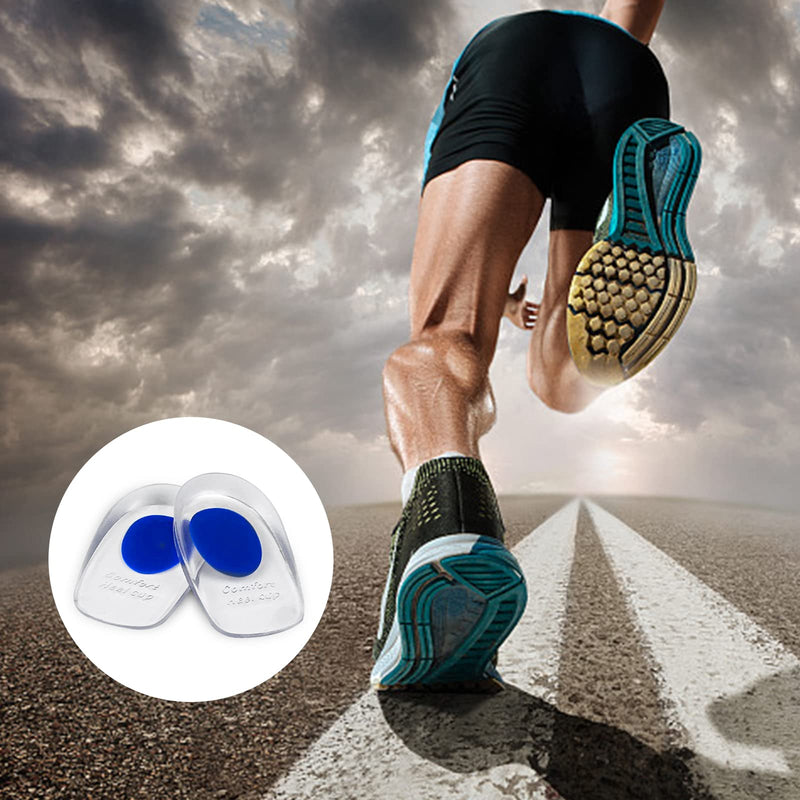 Fousenuk 3 Pairs Of Heel Spur Insoles, Gel Heel Cushion Silicone, Professional Heel Cup Inserts, Heel Pads For Shoes, Orthopedic Gel Insoles For Relieving Plantar Fasciitis, Achilles Pain (L) - NewNest Australia