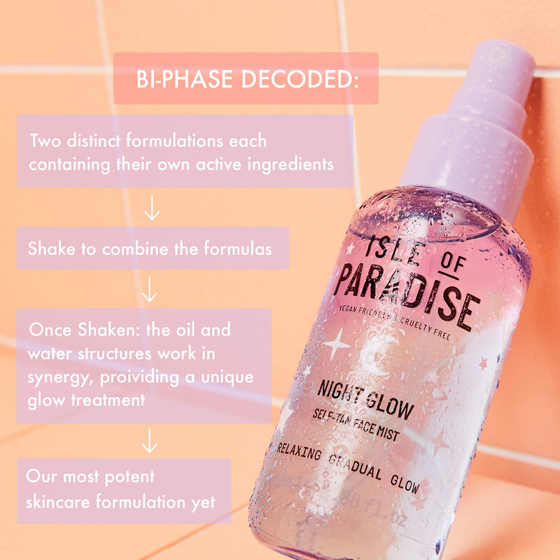 Isle of Paradise Fake Tan Face Mist Night (100 ml) Gradual Self Tan Face Mist, Combining Skin Care and Self Tanning, Natural Ingredients & Vegan - NewNest Australia