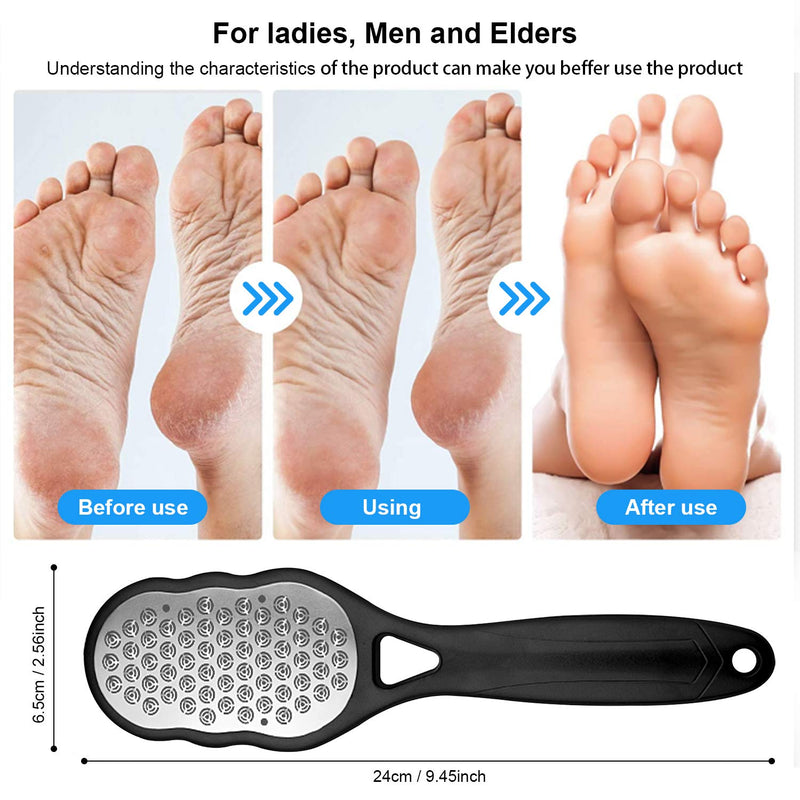 Foot Rasp File and Callus Remover - Foot Care Pedicure Tool to Remove Hard Skin Foot Scrubber, Can Be Used on Both Wet and Dry Feet, Surgical Grade Stainless Steel File, Black - NewNest Australia