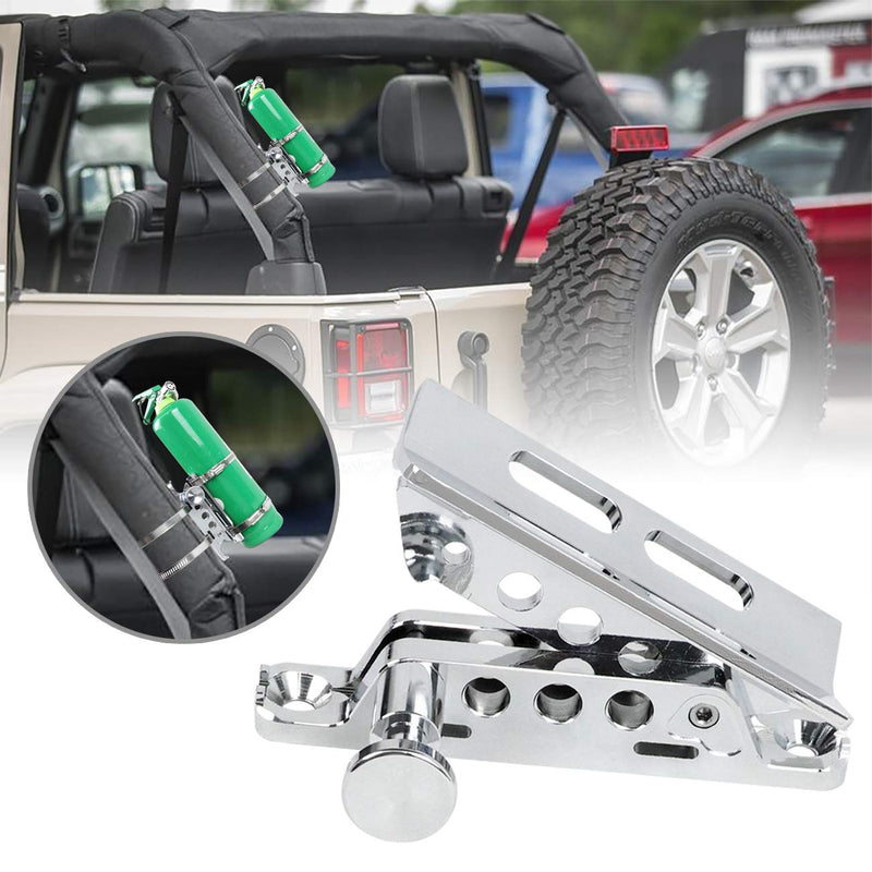 SuLokiy Chrome Quick Release Roll Bar Fire Extinguisher Mount Holder Bracket 6061-T6 Billet Aluminum Fit For Jeep Wrangler UTV Polaris RZR Ranger Can-Am Maverick ATV - NewNest Australia