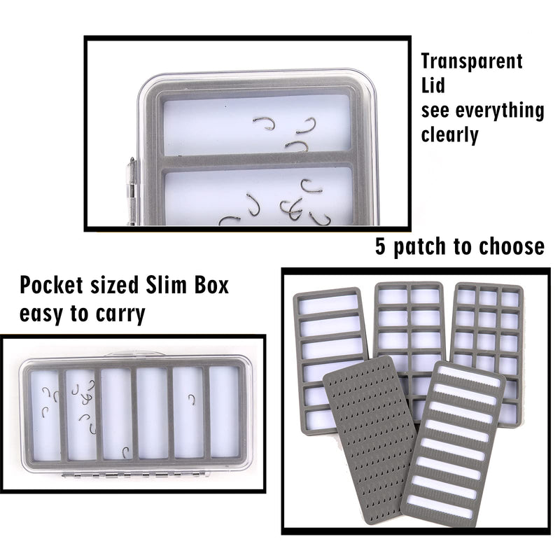 Maxcatch Super Slim Fly Boxes For Fly Fishing Flies Hooks Magnetic Pad Compartments Clear Lid Fishing Tackle Box (12 Comp) 12 Comp - NewNest Australia