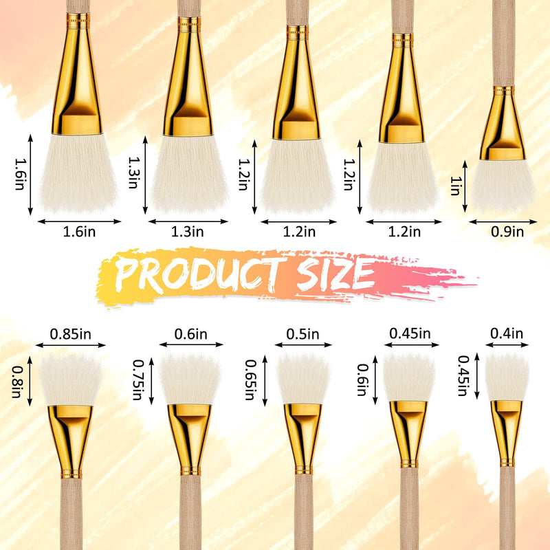 10 Pieces Gilding Brush Gold Leaf Paint Brush Goat Hair Duster Gold Paint Brush Sweep Mop 10 Types Metallic Foil Flakes Paint Brush for Gold Foil Gold Leaf Sheets Art Crafts Supplies - NewNest Australia