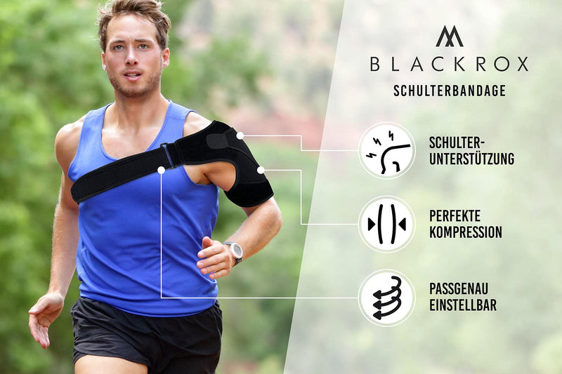Blackrox Omonrox Sport Shoulder Brace For Men And Women On Both Sides Arm Compression Left / Right Support Arm Sling Bandage Shoulder Support Shoulder Strap (One Size, Black) - NewNest Australia