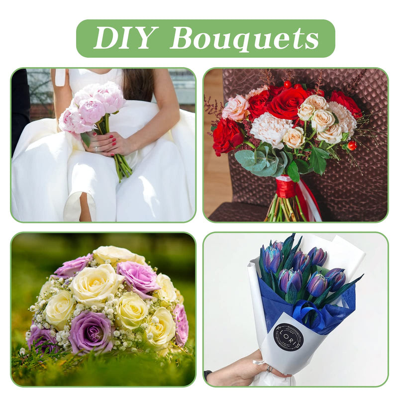 1/4 inches Stem Covers for DIY Bouquets 12 inch Artificial Flower Stem Covers for DIY Wedding Centerpiece Bouquet (Green) green - NewNest Australia