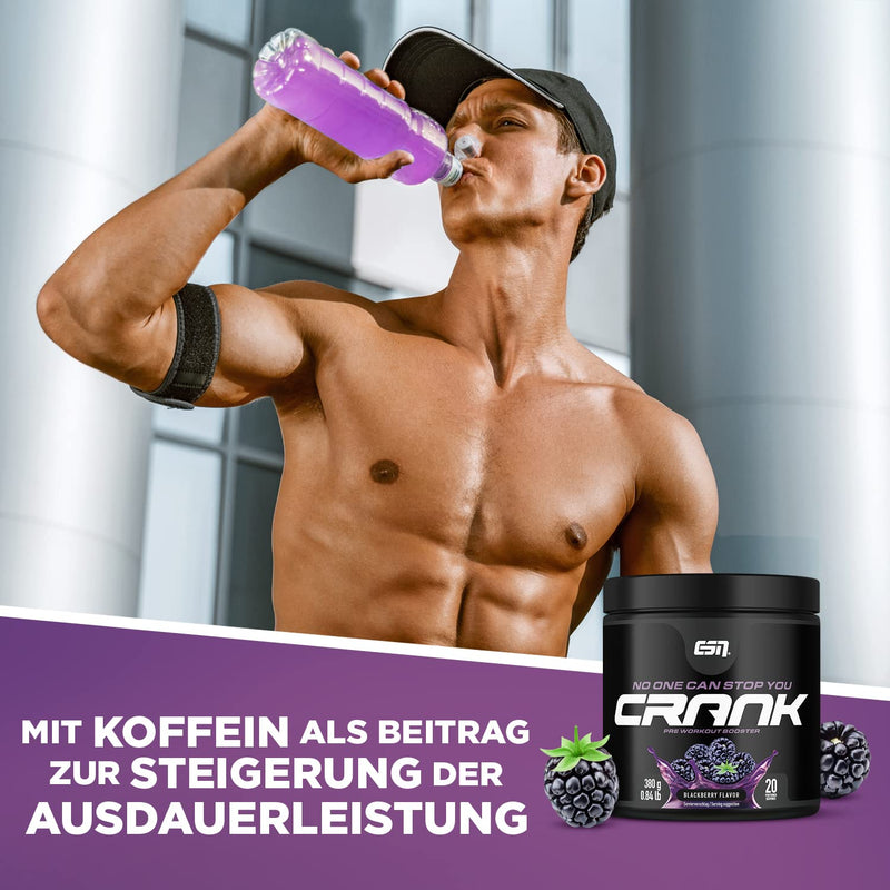 ESN Crank, Blackberry, powder, 380g, complete pre-workout booster - NewNest Australia