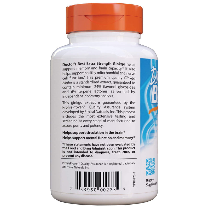 Doctor's Best Extra Strength Ginkgo, Non-GMO, Vegan, Gluten Free, Soy Free, Promotes Mental Function and Memory, 120 mg, 360 Count (Pack of 1) - NewNest Australia