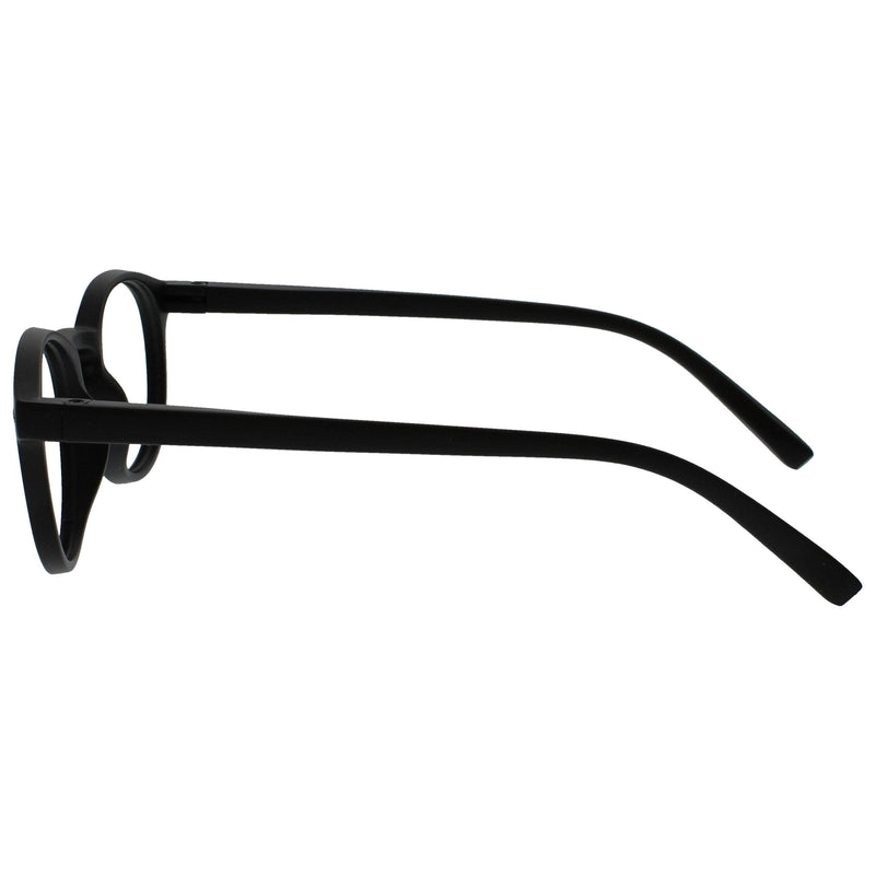 Opulize Zen Reading Glasses Small Round Frame Spring Hinges Scratch Resistant Matte Black Men Women R24-1 +1.00 Smooth Matte Black +1.00 Diopter - NewNest Australia