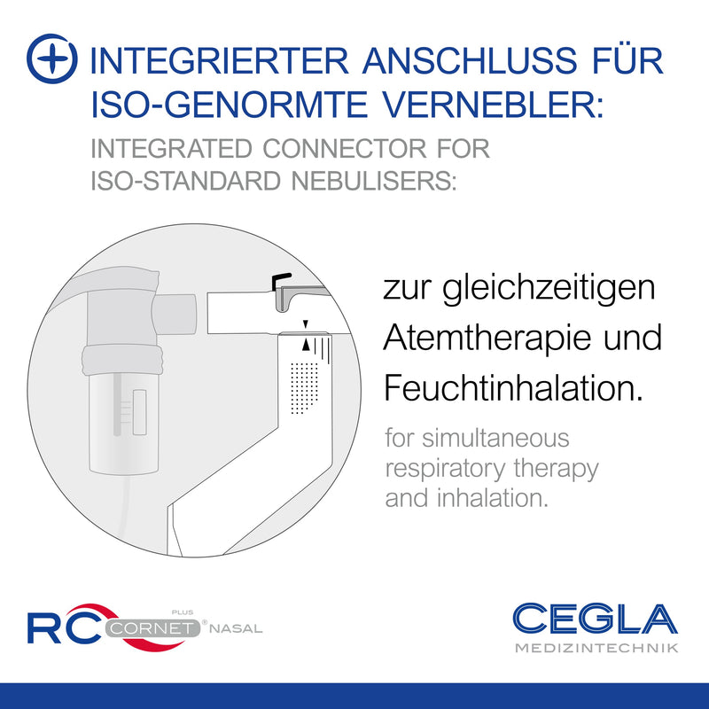CEGLA RCCornet PLUS NASAL respiratory therapy device, clear nose without medication, expectorant, decongestant, regenerating, integrated connection for inhalation, clears the upper respiratory tract, 1 piece - NewNest Australia