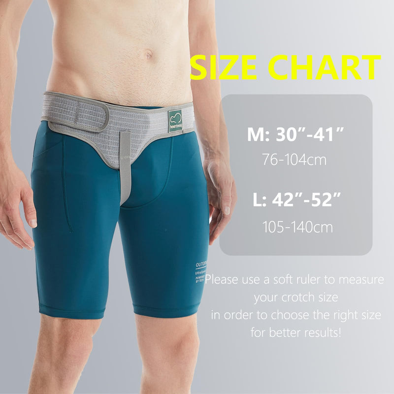 HEERTEAJ Inguinal Hernia Belt I For Right and Left Side I Inguinal Hernia Belt I Postoperative Inguinal Hernia Support Belt for Men | Adjustable elasticity Left Side L - NewNest Australia