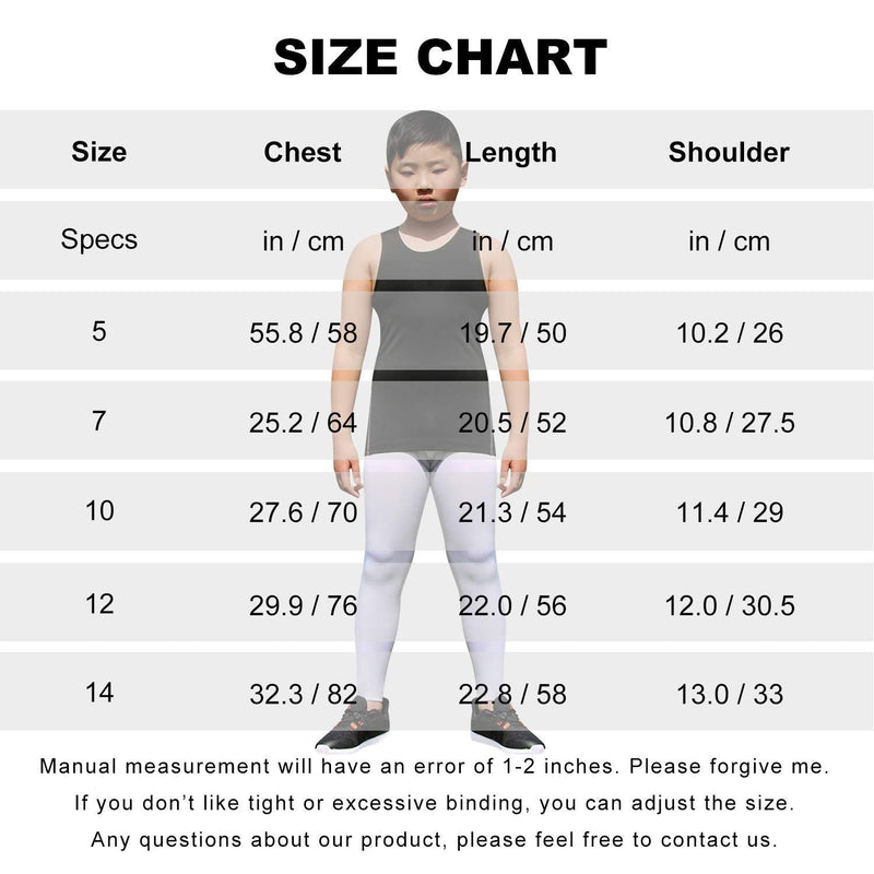 Youth Boys Girls Compression Tank Tops Athletic Sleeveless Shirt Undershirts Workout Base Layer Vest 3 Pack-black*3 12 - NewNest Australia