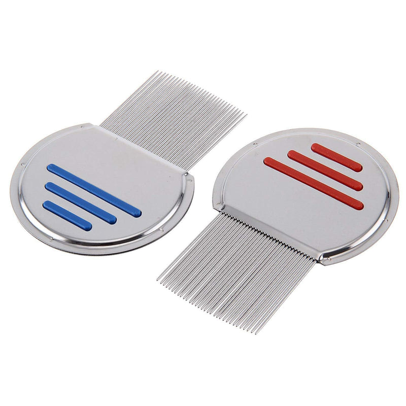 Lice Nit Comb Get Down Stainless Steel Metal Tooth Head Long Teeth/Professional Stainless Steel Nit Comb for Head Lice Treatment,Reusable,Removes Louse Nits (Pack of 1) 2 Count (Pack of 1) - NewNest Australia
