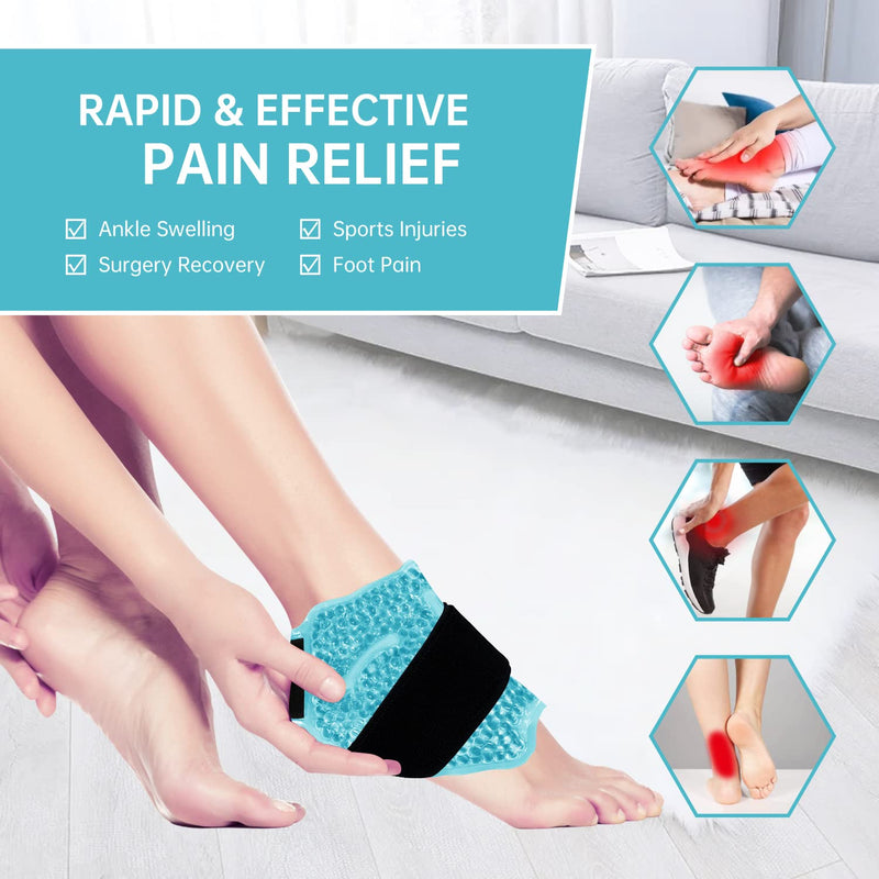 Ankle/Sport Foot Ice Therapy Wrap,Hot Cold Ice Gel Pack with Adjustable Brace for Sprained Ankles, Plantar Fasciitis, Achilles,tendonitis, and Swelling Feet,Microwaveable, Freezable and Reusable - NewNest Australia