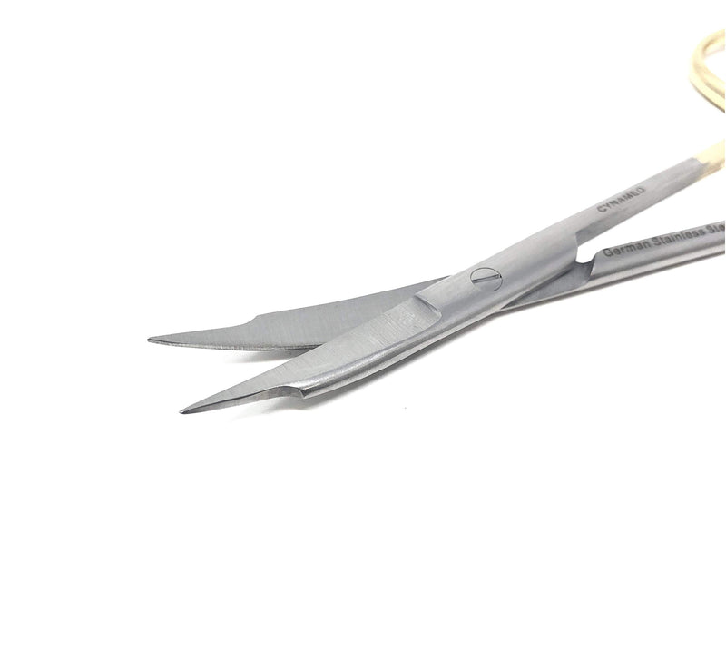Goldman Fox Scissor 13 cm - Super Cut Sharpness - Premium Quality German Stainless Steel - Gold Handles by Cynamed (Curved Blades) … (Curved Blades) - NewNest Australia