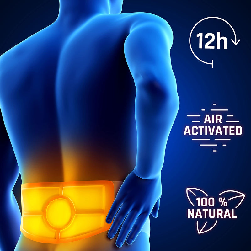 Heat belt - 12 hours of comfortable deep warmth, back warmer - air-activated kidney warmer - size S-XL, 8 pieces - NewNest Australia