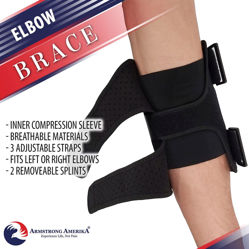 Elbow Splint Tendonitis Elbow Brace – Cubital Tunnel Brace for Sleeping - Tennis Elbow Support with Arm Compression Sleeve Elbow Immobilizer for Ulnar Nerve Brace Elbow Pain Men Women - Fits Most - NewNest Australia
